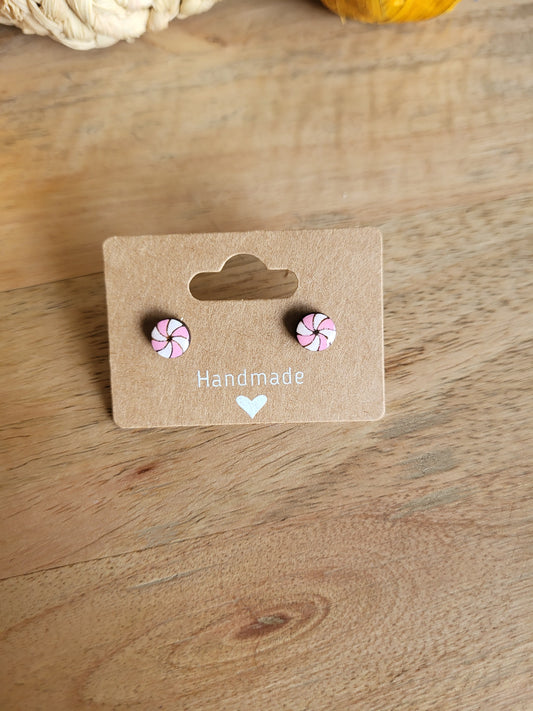 Mini pink peppermint studs